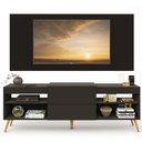 Ver imagem 7 de Rack com Painel para TV Até 60 Polegadas Milão 1 Porta 2 Prateleiras Preto - Panorama Móveis