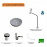 Kit Cuba R30 com Torneira Link 1062 Metal e Válvula Click 1 Polegada B e Sifão Cromado e Flexível Co - 3