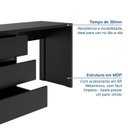 Ver mais imagens de Escrivaninha em L ou Reta Oring 6 Gavetas 230cm CabeCasa MadeiraOriginals Preto