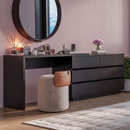Mesa para Escritório Diretor em L 6 Gavetas Oring Yescasa - 5