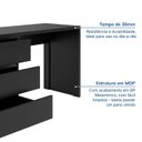 Ver mais imagens de Escrivaninha em L ou Reta Oring 6 Gavetas 230cm CabeCasa MadeiraOriginals Preto