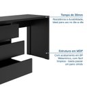 Ver mais imagens de Escrivaninha em L ou Reta Oring 6 Gavetas 230cm CabeCasa MadeiraOriginals Preto