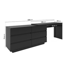 Mesa para Escritório Diretor em L 6 Gavetas Oring Cabecasa - 5