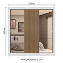 Ver imagem 4 de Guarda-roupa Casal 3 Portas de Correr com Espelhos 4 Gavetas Branco/rustic Sublime Plus Madesa