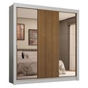 Ver imagem 3 de Guarda-roupa Casal 3 Portas de Correr com Espelhos 4 Gavetas Branco/rustic Sublime Plus Madesa