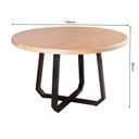 Ver imagem 3 de Mesa de Jantar Industrial Clarisse Redonda 1m Madeira Base Alumínio - Tampo Natural