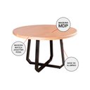 Ver imagem 2 de Mesa de Jantar Industrial Clarisse Redonda 1m Madeira Base Alumínio - Tampo Natural