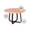 Mesa de Jantar Industrial Clarisse Redonda 1m Madeira Base Alumínio - Tampo Natural - 2