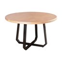 Ver imagem 1 de Mesa de Jantar Industrial Clarisse Redonda 1m Madeira Base Alumínio - Tampo Natural
