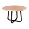 Mesa de Jantar Industrial Clarisse Redonda 1m Madeira Base Alumínio - Tampo Natural - 1