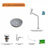 Kit Cuba R30 com Torneira Link 1062 Metal e Válvula Click 1 Polegada G e Sifão Pvc e Flexível Compac - 3