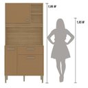 Ver imagem 3 de Armário de Cozinha Zen 3 Portas 1 Gaveta MDP 90cm Caramelo Kit'S Paraná