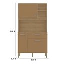 Ver imagem 2 de Armário de Cozinha Zen 3 Portas 1 Gaveta MDP 90cm Caramelo Kit'S Paraná