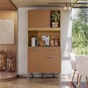 Ver imagem 1 de Armário de Cozinha Zen 3 Portas 1 Gaveta MDP 90cm Caramelo Kit'S Paraná