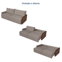 Sofá Cama Retrátil e Reclinável 4 Lugares 250cm Jequitibá CabeCasa MadeiraMadeira - 4