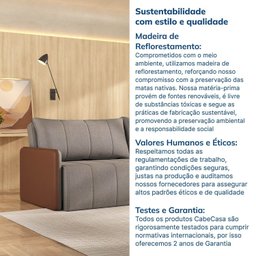 Sofá Cama Retrátil e Reclinável 4 Lugares 250cm Jequitibá CabeCasa MadeiraMadeira - 11