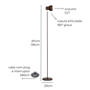 Ver imagem 3 de Luminária de Piso Abajur Chão Vivian Preto