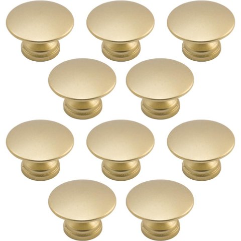 Kit 10 Puxadores 200 Tucson Ponto Dourado para Móveis Armários e Gavetas