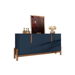 Buffet Agnes Azul Cobalto Cedro 4 Portas com Detalhe Curvo - 5