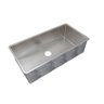 Cuba Mekal Reta Lr80 em Aço Inox Escovado 80x40x23 Cm com Válvula - 1