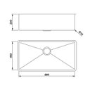 Ver imagem 3 de Cuba Mekal Reta Lr80 em Aço Inox Escovado 80x40x23 Cm com Válvula