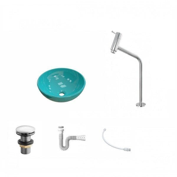 Kit Cuba R30 com Torneira Link 1062 Metal e Válvula Click 1 Polegada e Meia e Sifão Pvc e Flexível C - 2