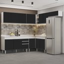 Ver imagem 2 de Armário de Cozinha Modulado de Canto 7 Peças Cp23 Balcão com Tampo Branco/preto - Lumil Lumil Móveis