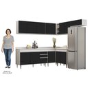 Ver imagem 5 de Armário de Cozinha Modulado de Canto 7 Peças Cp23 Balcão com Tampo Branco/preto - Lumil Lumil Móveis