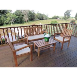 Conjunto Jardim em Madeira Rustic - Bege - 4