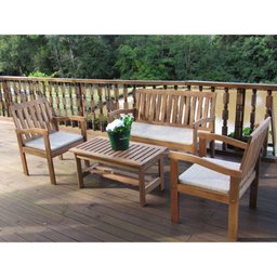 Conjunto Jardim em Madeira Rustic - Bege - 3