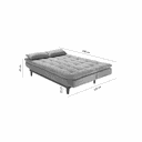 Ver imagem 7 de Sofá Cama Dubai Madero Reclinável 3 Lugares Suede Cinza 380 Império
