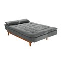 Ver imagem 4 de Sofá Cama Dubai Madero Reclinável 3 Lugares Suede Cinza 380 Império