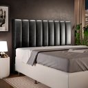 Ver imagem 1 de Cabeceira Cama Box Queen 160 cm Dália W01 Couríssimo Preto - Lyam Decor