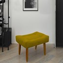 Ver imagem 2 de Puff Banqueta Decorativo Pés Madeira Amarelo