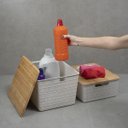 Ver imagem 7 de Kit 2 caixas organizadoras tampa bambu 12l/18l branco– Oikos