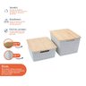 Kit 2 caixas organizadoras tampa bambu 12l/18l branco– Oikos - 3