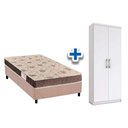 Ver imagem 1 de Cama Box Solteiro CRC + D33 Orthoflex + Armário Multiuso Margarida Branco