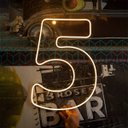 Ver imagem 6 de Painel Luminoso Letreiro Criativo Número 5 - Neon Led Branco