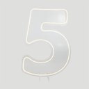 Ver imagem 3 de Painel Luminoso Letreiro Criativo Número 5 - Neon Led Branco