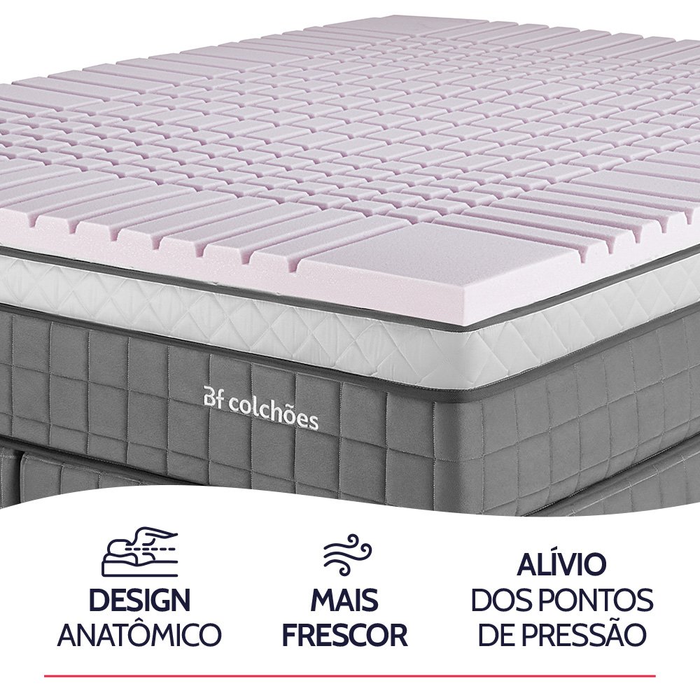 Pillow Top Casal Anatomic High Resilience Espuma Premium Bf Colchões - 5