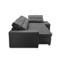 Ver imagem 4 de Sofá de Canto Retrátil e Reclinável com Molas Ld 3,00x2,00m Viviane Suede Cinza