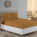 Ver imagem 1 de Jogo de Cama Casal Viúva Nobre 3 Peças Malha 100% Algodão - Cobre
