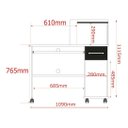 Ver imagem 5 de Escrivaninha Office Studio Lukaliam com Rodízios Gaveta Puxadores Cromados:jequitiba