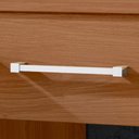 Ver imagem 4 de Escrivaninha Office Studio Lukaliam com Rodízios Gaveta Puxadores Cromados:jequitiba