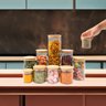 Kit de 10 Potes de Vidro com Tampa de Bambu Hermético Redondo Mantimento - Tud - 7