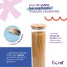 Kit de 10 Potes de Vidro com Tampa de Bambu Hermético Redondo Mantimento - Tud - 5