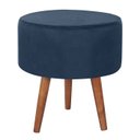 Ver imagem 5 de Kit 2 Puff Puf Redondo Pes Palito 44x40cm Suede Azul Marinho MPassos