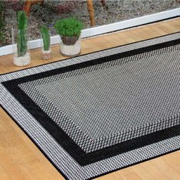 Tapete para Sala 1,50m X 2,00m Sisal Antiderrapante sem Pelo Lâncer - 587 Preto/cinza - 2