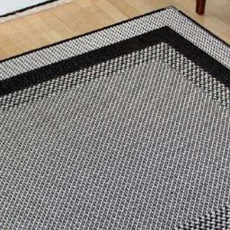 Tapete para Sala 1,50m X 2,00m Sisal Antiderrapante sem Pelo Lâncer - 587 Preto/cinza - 4
