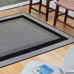 Tapete para Sala 1,50m X 2,00m Sisal Antiderrapante sem Pelo Lâncer - 587 Preto/cinza - 3